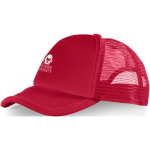 Casquette de style camionneur en polyester avec maille 100 g/m² Town couleur rouge vue impression sérigraphique