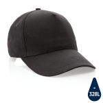 Casquette brodée en coton recyclé 190 g/m² avec visière incurvée Eco couleur noir