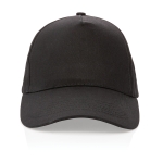 Casquette brodée en coton recyclé 190 g/m² avec visière incurvée Eco couleur noir deuxième vue