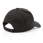 Casquette brodée en coton recyclé 190 g/m² avec visière incurvée Eco couleur noir cinquième vue