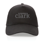 Casquette brodée en coton recyclé 190 g/m² avec visière incurvée Eco couleur noir vue avec logo