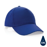 Casquette brodée en coton recyclé 190 g/m² avec visière incurvée Eco couleur bleu