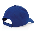 Casquette brodée en coton recyclé 190 g/m² avec visière incurvée Eco couleur bleu cinquième vue