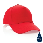 Casquette brodée en coton recyclé 190 g/m² avec visière incurvée Eco couleur rouge