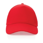 Casquette brodée en coton recyclé 190 g/m² avec visière incurvée Eco couleur rouge deuxième vue