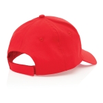 Casquette brodée en coton recyclé 190 g/m² avec visière incurvée Eco couleur rouge cinquième vue