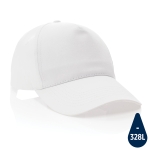 Casquette brodée en coton recyclé 190 g/m² avec visière incurvée Eco couleur blanc