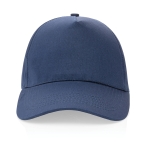 Casquette brodée en coton recyclé 190 g/m² avec visière incurvée Eco couleur bleu marine deuxième vue