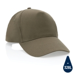 Casquette brodée en coton recyclé 190 g/m² avec visière incurvée Eco couleur vert militaire