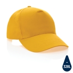 Casquette brodée en coton recyclé 190 g/m² avec visière incurvée Eco couleur jaune foncé