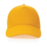 Casquette brodée en coton recyclé 190 g/m² avec visière incurvée Eco couleur jaune foncé deuxième vue