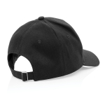 Casquette personnalisée en coton recyclé 280 g/m² Eco Plus couleur noir cinquième vue
