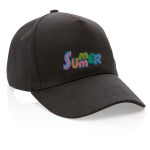 Casquette personnalisée en coton recyclé 280 g/m² Eco Plus couleur noir vue avec logo