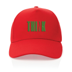 Casquette personnalisée en coton recyclé 280 g/m² Eco Plus couleur rouge vue avec logo