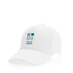 Casquette personnalisée en coton recyclé 280 g/m² Eco Plus couleur blanc avec zone d'impression