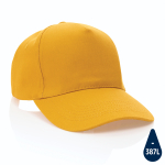 Casquette personnalisée en coton recyclé 280 g/m² Eco Plus couleur jaune foncé