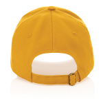 Casquette personnalisée en coton recyclé 280 g/m² Eco Plus couleur jaune foncé quatrième vue