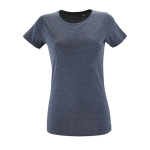 T-shirts publicitaires pour femmes en coton 150 g/m² SOL'S Regent Fit couleur bleu foncé chiné cinquième vue
