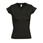 T-shirts pour femmes à col en V 100% coton 150 g/m² SOL'S Moon couleur noir troisième vue