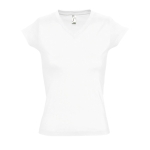T-shirts pour femmes à col en V 100% coton 150 g/m² SOL'S Moon couleur blanc neuvième vue