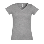 T-shirts pour femmes à col en V 100% coton 150 g/m² SOL'S Moon couleur gris chiné