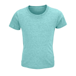 T-shirt pour enfant en coton 100 % biologique 150 g/m² SOL'S Crusader couleur turquoise
