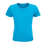 T-shirt pour enfant en coton 100 % biologique 150 g/m² SOL'S Crusader couleur cyan
