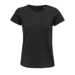 T-shirt pour femmes en coton 100% biologique 150 g/m² SOL'S Crusader couleur noir troisième vue