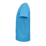 T-shirt unisexe cintré en coton biologique 175 g/m² SOL'S Pioneer couleur cyan vue latérale