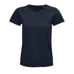 T-shirt publicitaire pour femmes en coton bio 175 g/m² SOL'S Pioneer couleur bleu marine