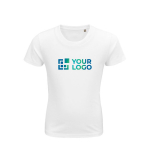 T-shirt pour enfants en coton 100% biologique 175 g/m² SOL'S Pioneer couleur blanc vue avec zone d'impression