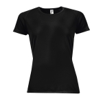 T-shirt de sport pour femmes en polyester 140 g/m² SOL'S Sporty couleur noir