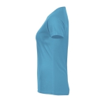T-shirt de sport pour femmes en polyester 140 g/m² SOL'S Sporty couleur cyan vue latérale
