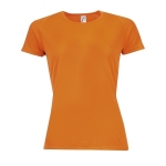 T-shirt de sport pour femmes en polyester 140 g/m² SOL'S Sporty couleur orange fluorescent