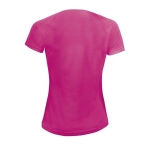 T-shirt de sport pour femmes en polyester 140 g/m² SOL'S Sporty couleur fuchsia fluorescent vue arrière