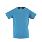 T-shirt de sport pour enfants en polyester 140 g/m² SOL'S Sporty couleur cyan