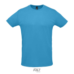 T-shirts techniques sérigraphiés en polyester 130 g/m² SOL'S Sprint couleur cyan