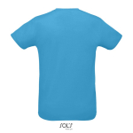 T-shirts techniques sérigraphiés en polyester 130 g/m² SOL'S Sprint couleur cyan vue arrière
