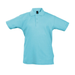 Polo sérigraphié pour enfant 100 % coton 170 g/m² SOL'S Summer II couleur cyan