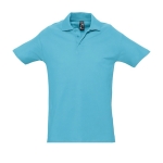 Polos personnalisés haute qualité en coton 210 g/m² SOL'S Spring couleur cyan