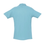 Polos personnalisés haute qualité en coton 210 g/m² SOL'S Spring couleur cyan vue arrière