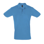 Polos d'entreprise 100% coton avec deux boutons 180 g/m² SOL'S Perfect couleur cyan