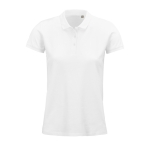 Polo sérigraphié pour femmes en coton 170 g/m² SOL'S Planet couleur blanc neuvième vue