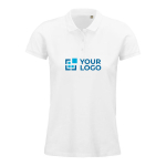 Polo sérigraphié pour femmes en coton 170 g/m² SOL'S Planet couleur blanc vue avec zone d'impression
