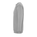 Sweat sérigraphié en coton et polyester 280 g/m² SOL'S New Supreme couleur gris chiné vue latérale