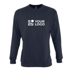 Sweat sérigraphié en coton et polyester 280 g/m² SOL'S New Supreme couleur bleu foncé vue avec zone d'impression