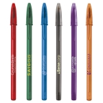 Stylos en plastique coloré avec bouchon Encre bleue BIC® Style Clear couleur violet