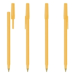 Stylos BIC personnalisés en encre bleue BIC® Round Stic® Colors couleur jaune