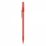 Stylos au design classique avec encre bleue BIC® Round Stic® Clear couleur rouge