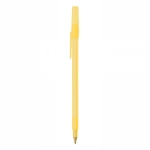 Stylos au design classique avec encre bleue BIC® Round Stic® Clear couleur jaune